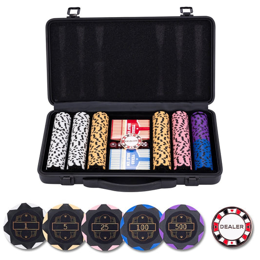 Pokerset i svart fodral