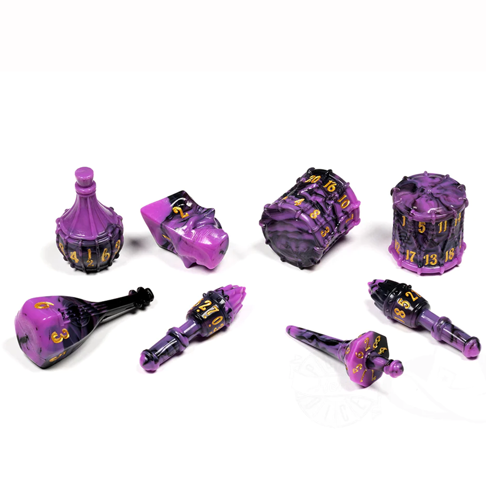 PolyHero Bard 8 Dice Set Violet Lullaby