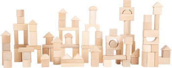 small foot Naturliga träbyggstenar 100-pack