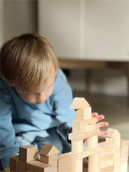 small foot Naturliga träbyggstenar 100-pack