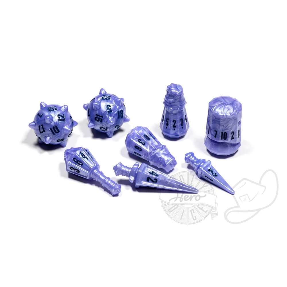 PolyHero Warrior 8 Dice Set Ghost Knight
