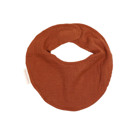 Oh, Poppy! JUNO DROOL BIBS 2-P Warm Rust / Linen Beige