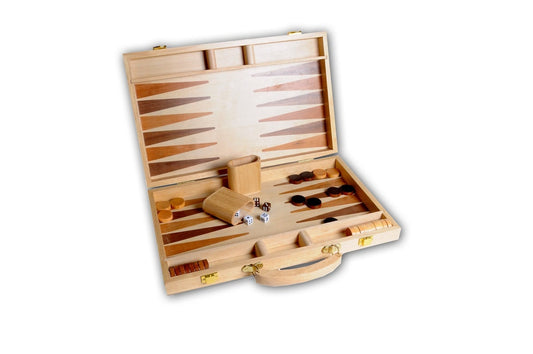 Backgammon med träinlägg