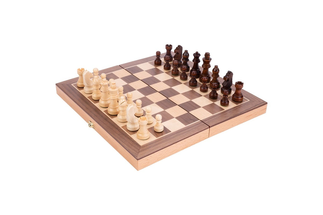 Engelhart - Hopfällbart schackspel i bokträ