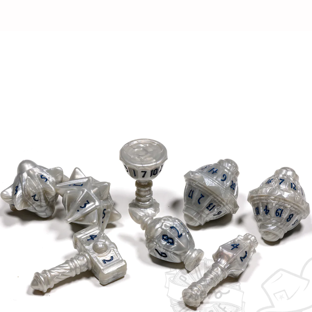 PolyHero Cleric 8 Dice Set Spirited Steel
