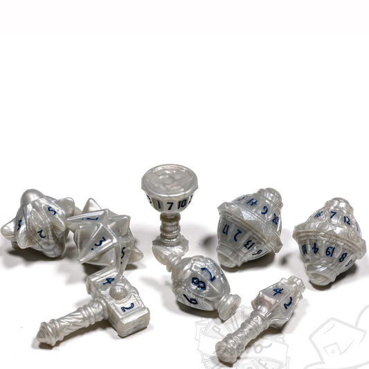 PolyHero Cleric 8 Dice Set Spirited Steel