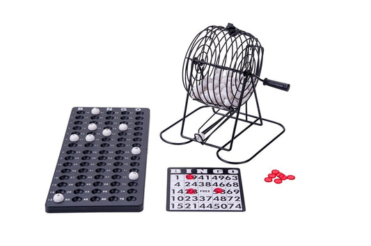 Bingokvarn svart metall set