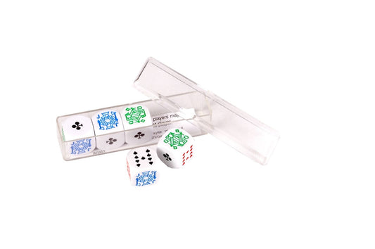 Pokertärningar i ask