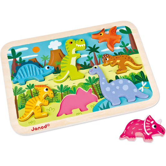 Chunky Puzzle - Wood - Dinosaurs (7 pieces)